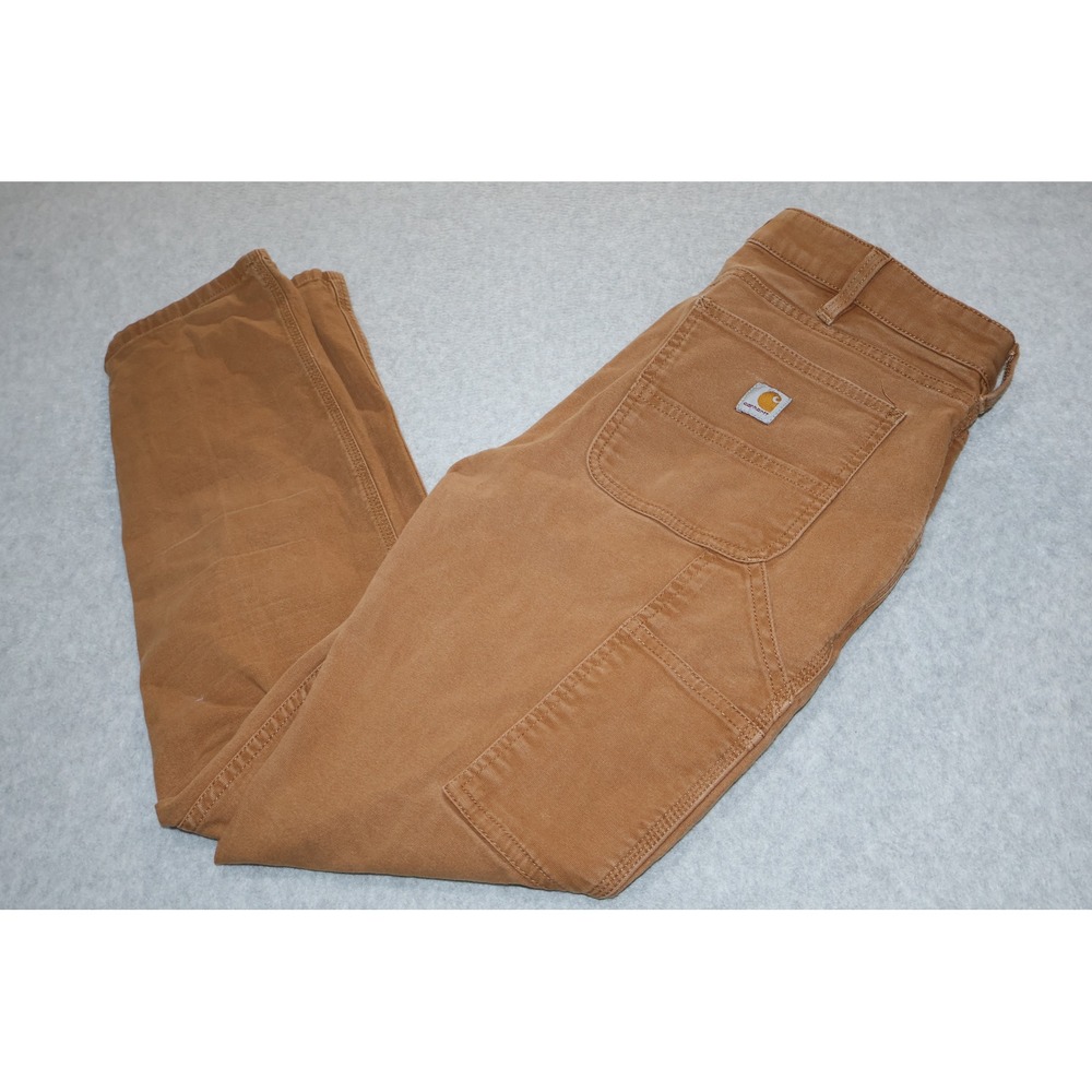 Carhartt Carpenter Pants Women 10 Brown 32x29 Regular Relaxed Fit Canvas Utility